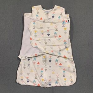 HALO SleepSack Swaddle Newborn 0-3M White Triangle Print Cotton Wearable Blanket